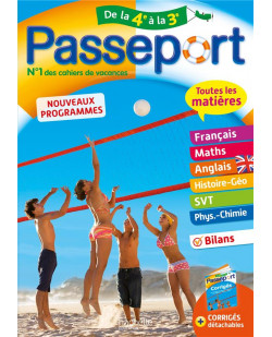 Passeport - toutes les matieres de la 4e a la 3e - cahier de vacances 2021