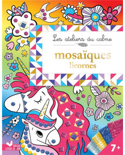 Mosaiques mousse - licornes - pochette avec accessoires