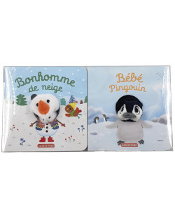 Les bebetes - bonhomme de neige et bebe pingouin - coffret hiver 2020 - illustrations, noir et blanc