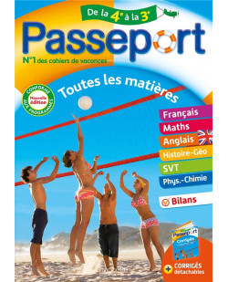 Passeport - toutes les matieres - de la 4e a la 3e - cahier de vacances 2024