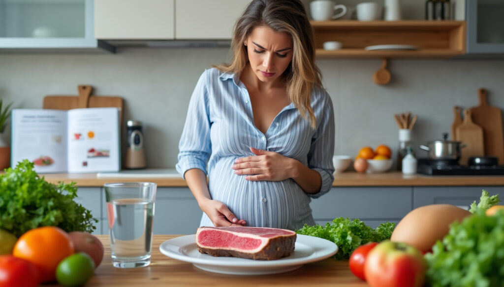 découvrez les risques et précautions liés à la consommation de viande rosée pendant la grossesse pour assurer la sécurité de maman et bébé.