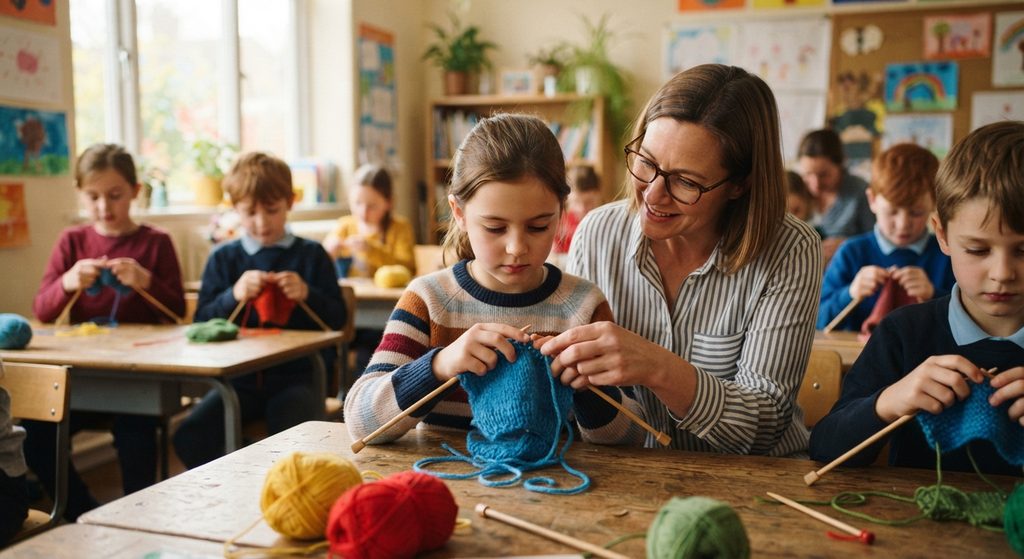 Le tricot à l'école
